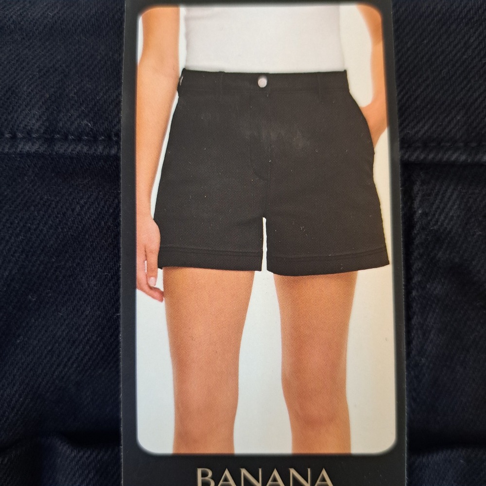 Banana Republic Everyday Short Womens 12 Black NWT 4in Inseam Twill 1552-224